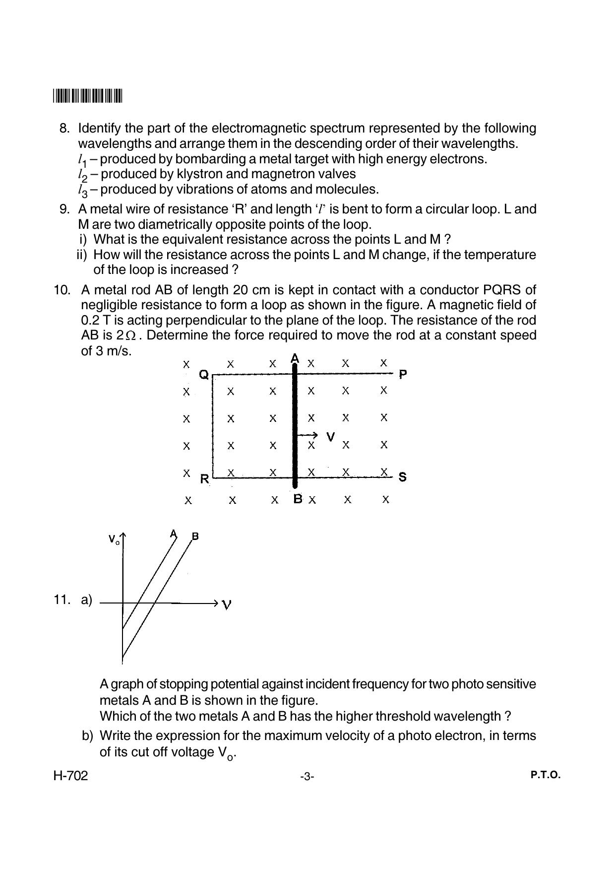 Goa Board Class 12 Physics 702 New Pattern (March 2018) Question Paper - Page 3
