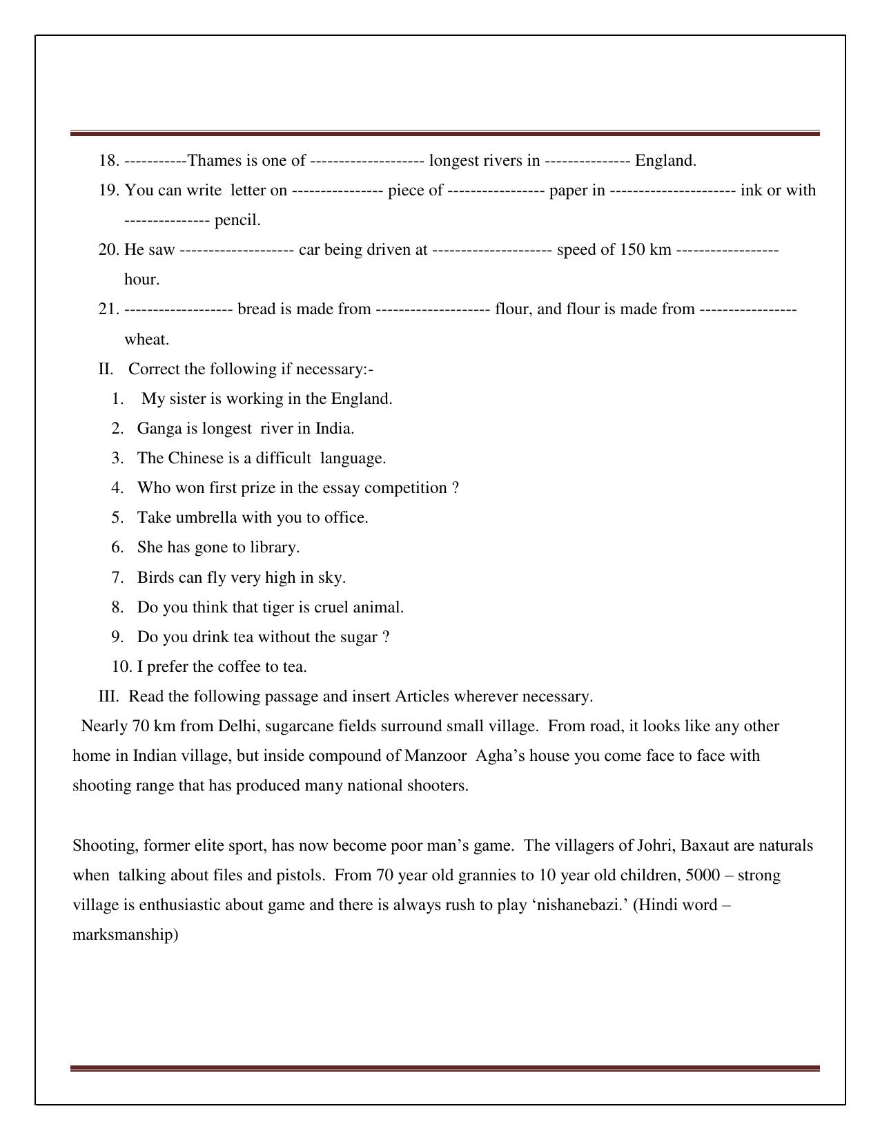 CBSE Worksheets for Class 6 English Practice Assignment 16 - Page 2