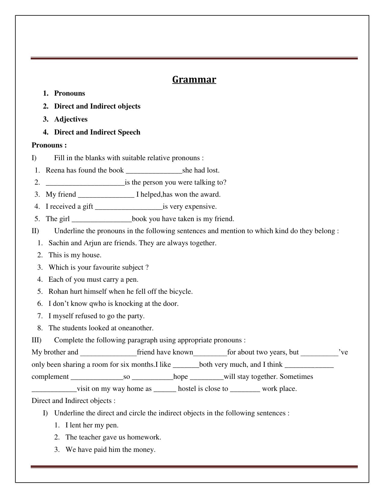 CBSE Worksheets for Class 6 English Practice Assignment 16 - Page 5