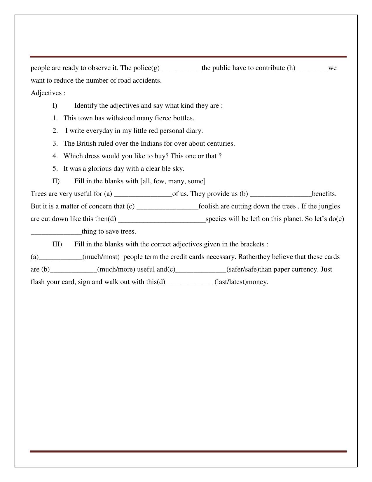 CBSE Worksheets for Class 6 English Practice Assignment 16 - Page 8