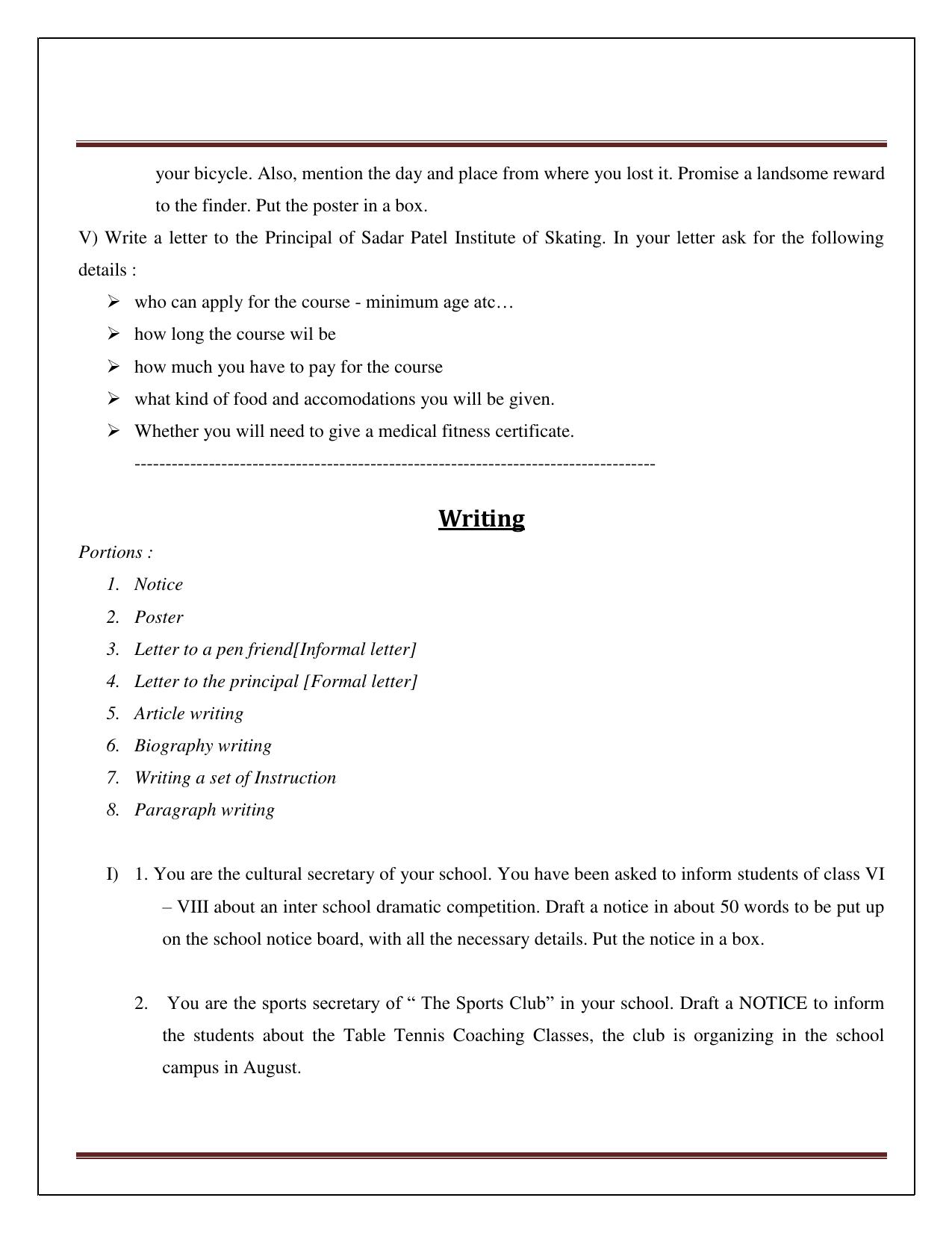 CBSE Worksheets for Class 6 English Practice Assignment 16 - Page 10
