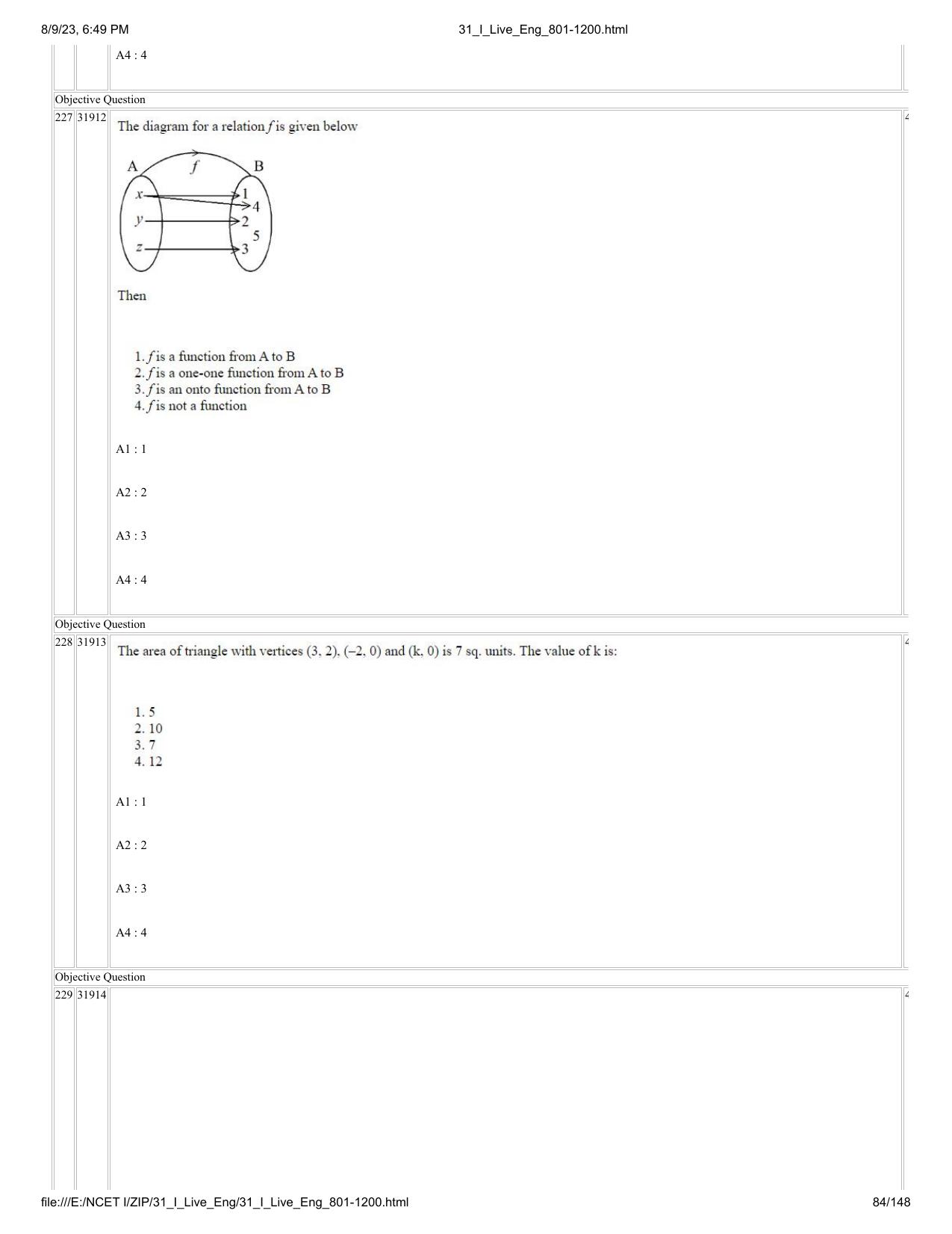 NCET 2023 Question Paper (English Q 801-1200) - Page 84