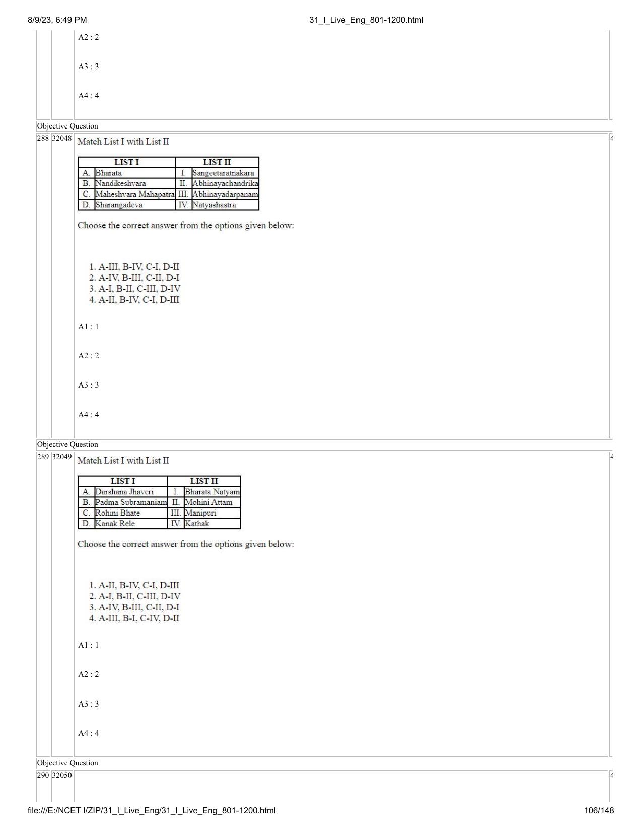 NCET 2023 Question Paper (English Q 801-1200) - Page 106