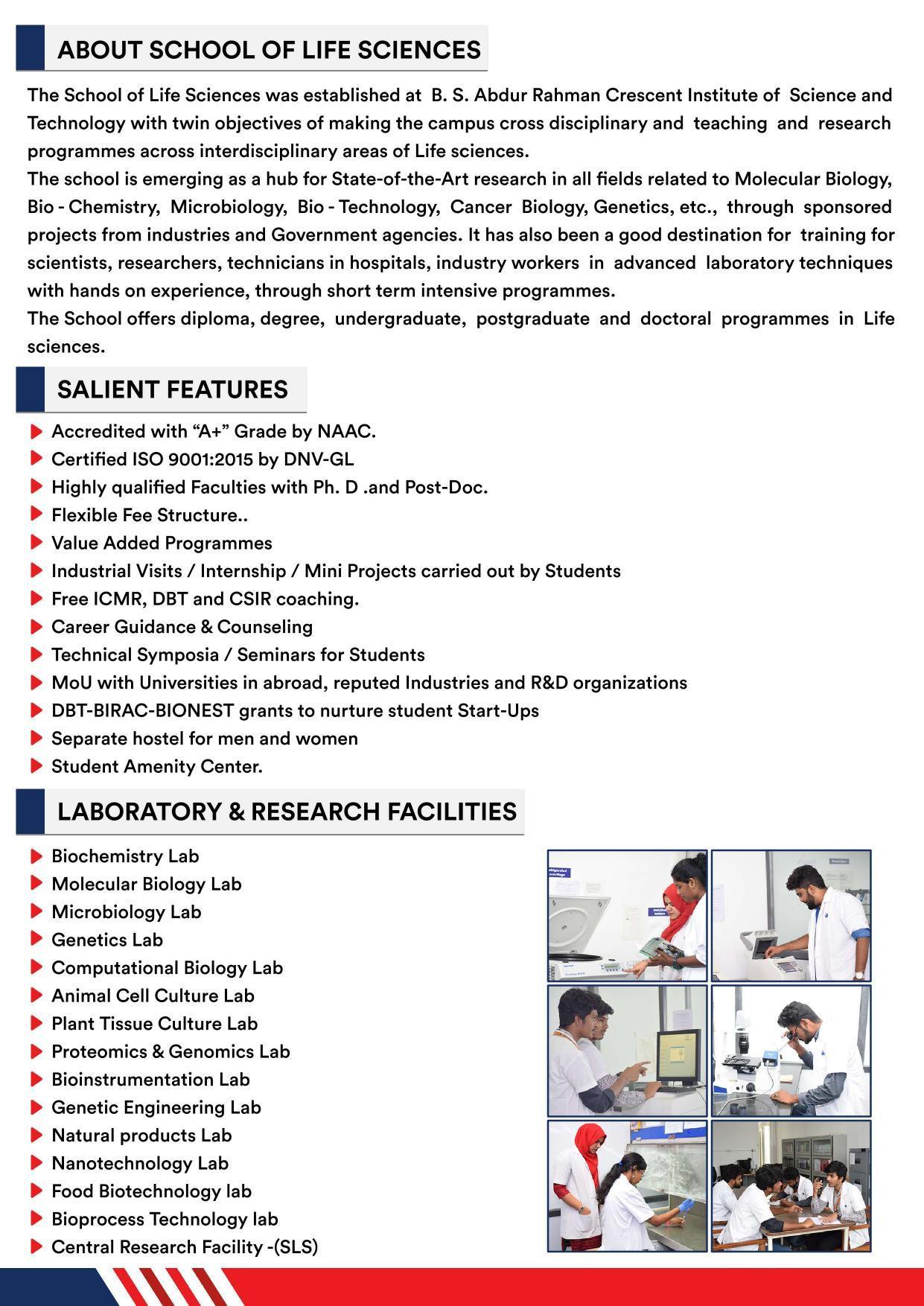 B.S. Abdur Rahman University B.Tech Brochure 2022-23 - Page 2