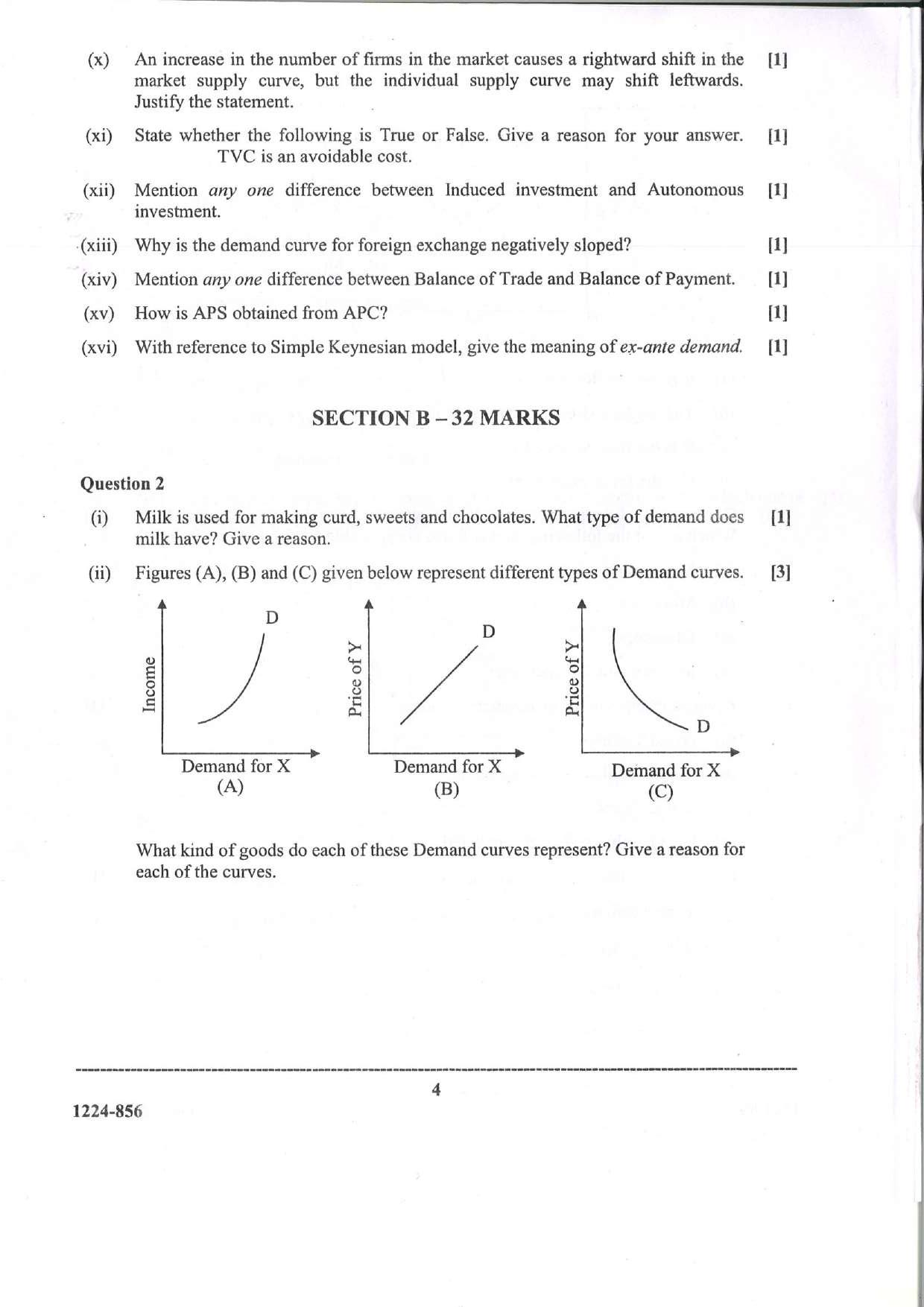 ISC Class 12 Economics 2024 Question Paper - Page 4