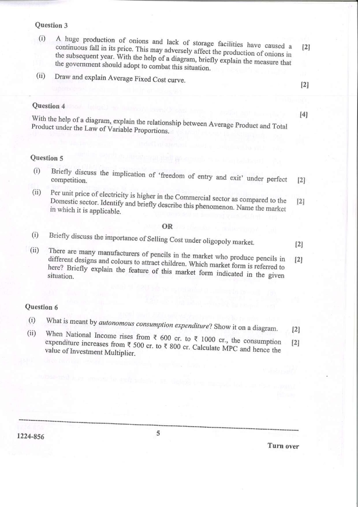 ISC Class 12 Economics 2024 Question Paper - Page 5