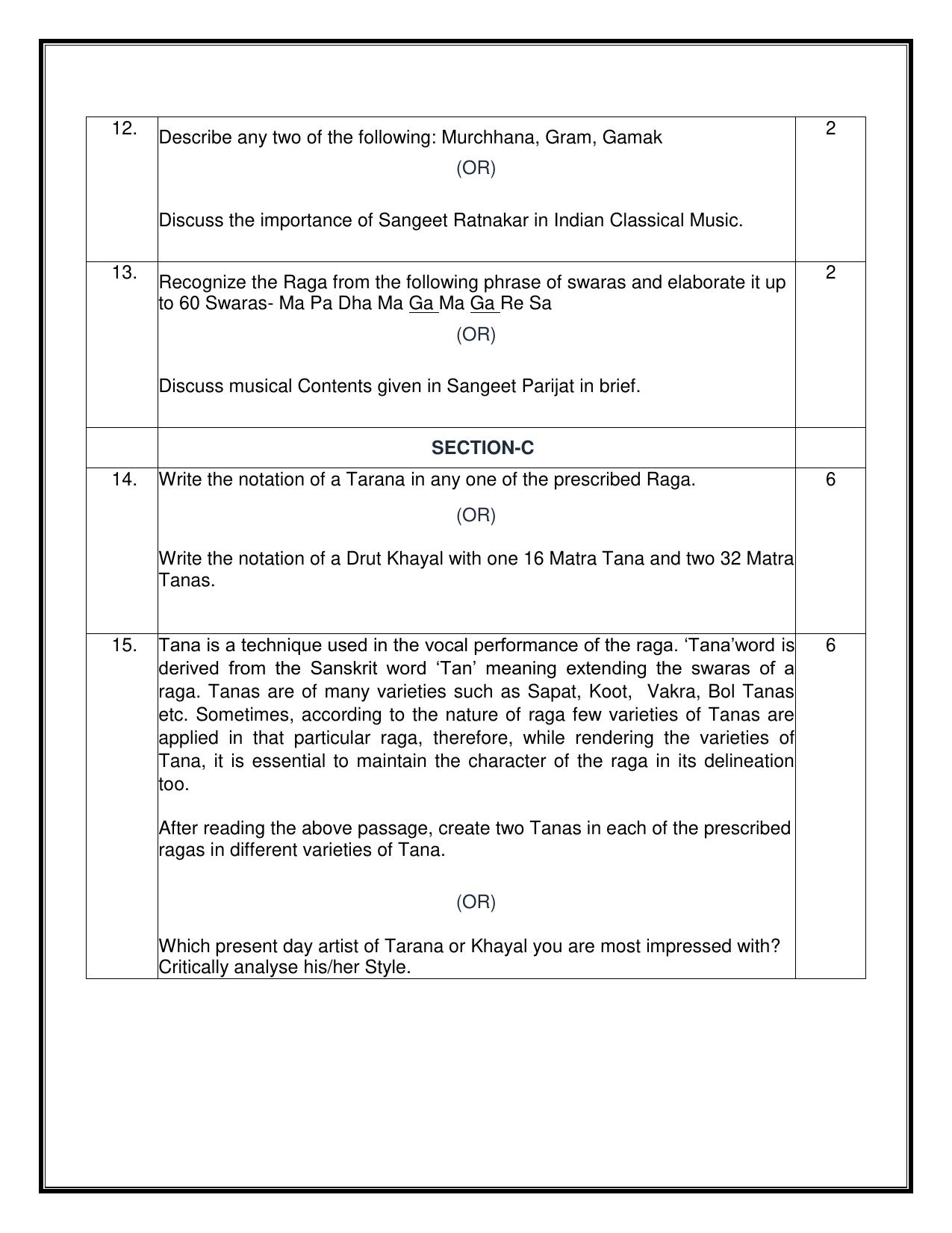 CBSE Class 12 Hindustani Music (Vocal) Sample Question Paper 2024-25 - Page 4