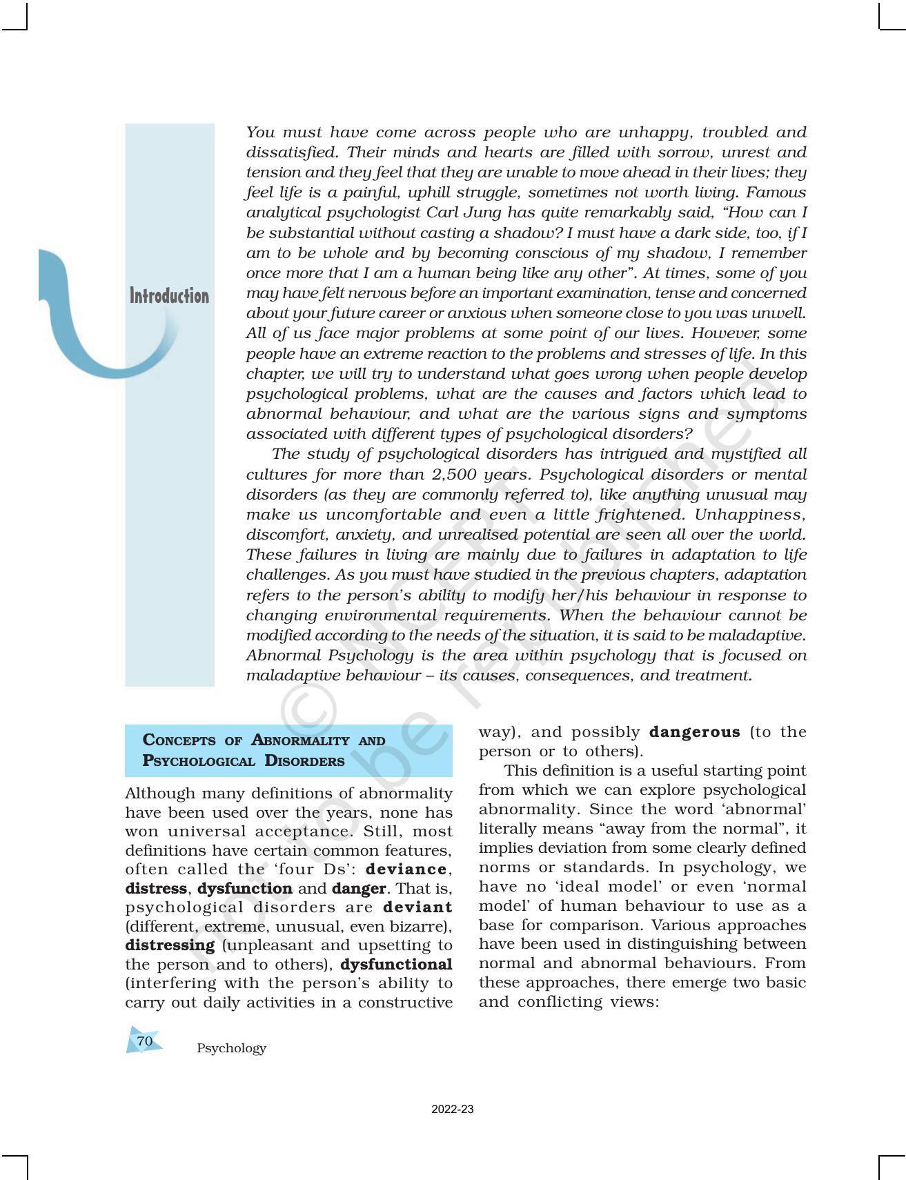 NCERT Book for Class 12 Psychology Chapter 4 Psychological Disorders - Page 2