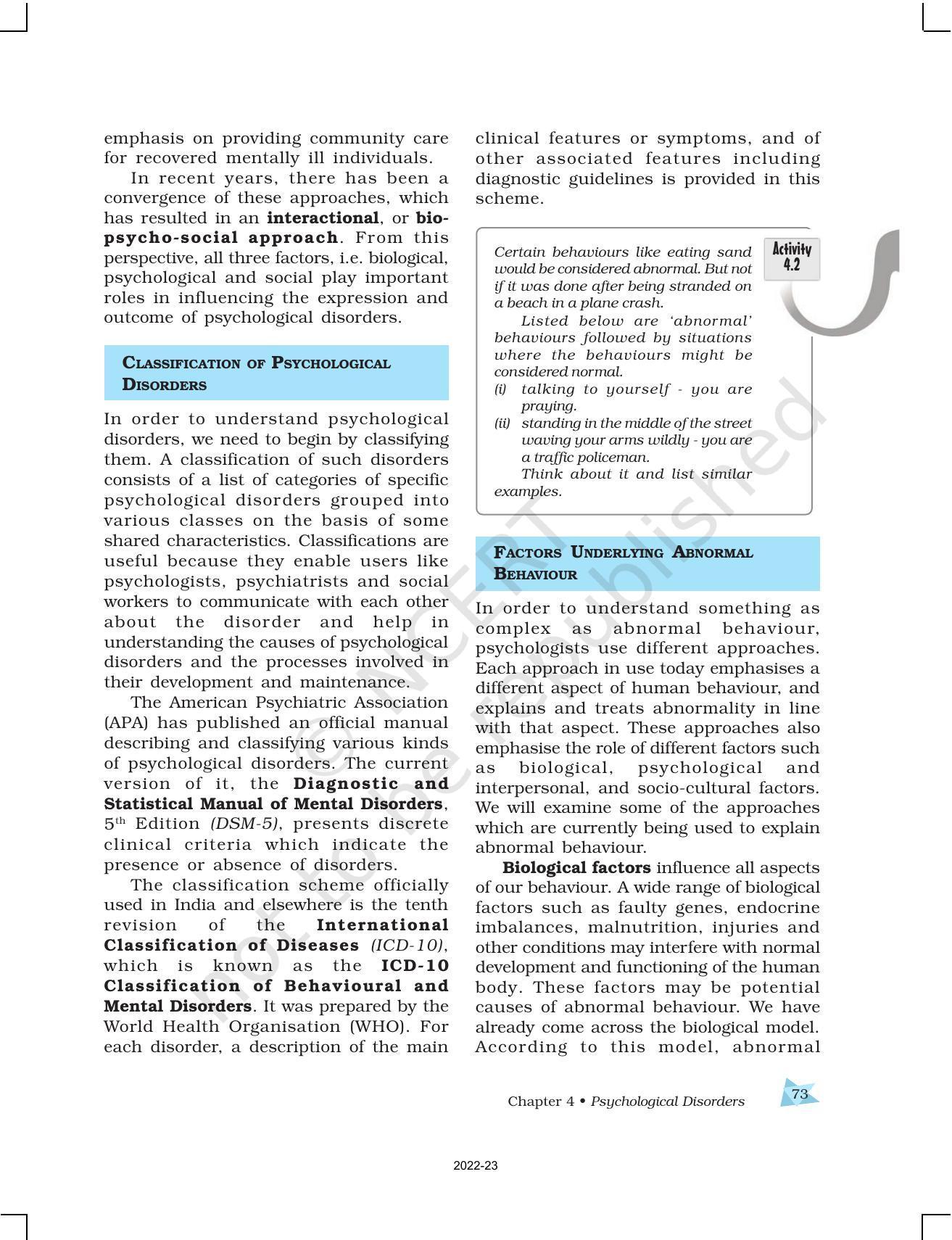 NCERT Book for Class 12 Psychology Chapter 4 Psychological Disorders - Page 5