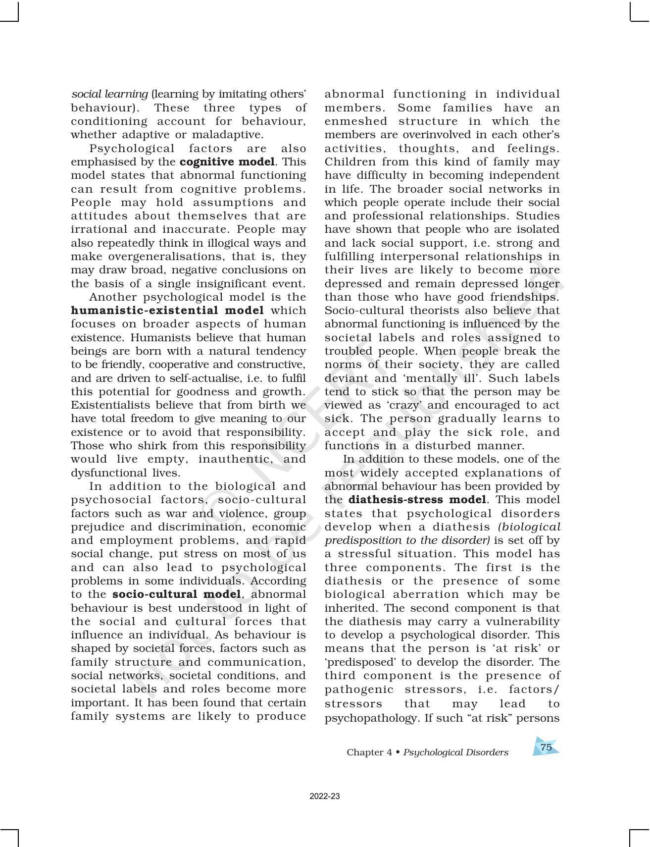 NCERT Book for Class 12 Psychology Chapter 4 Psychological Disorders - Page 7