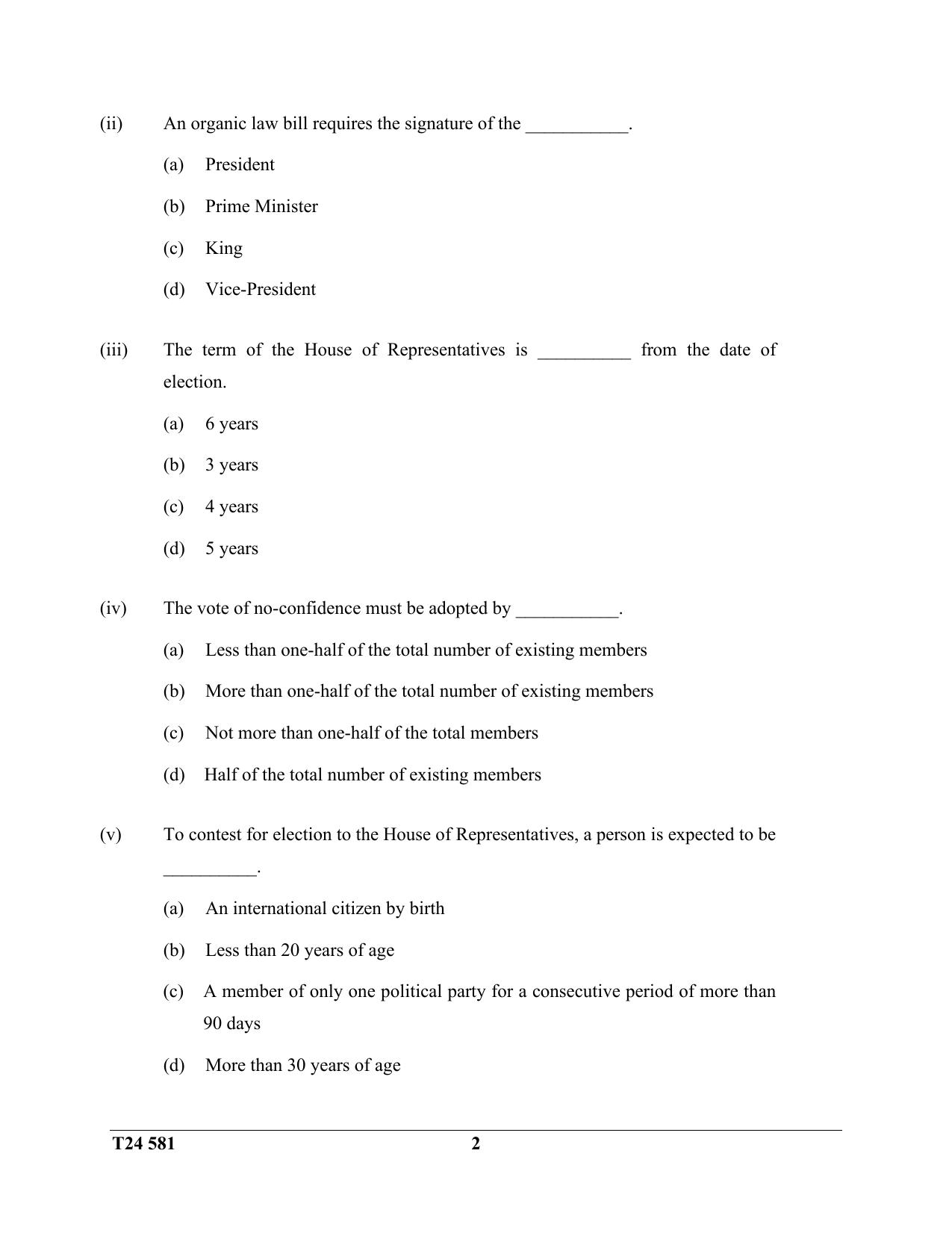 ICSE Class 10 History & Civics (Thailand) 2024 Question Paper - Page 2