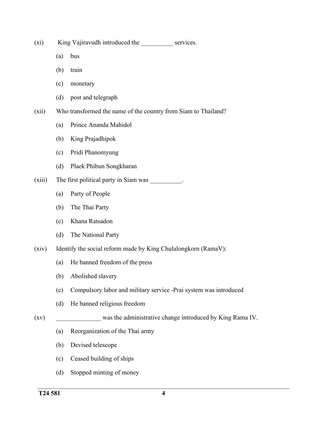 ICSE Class 10 History & Civics (Thailand) 2024 Question Paper - Page 4