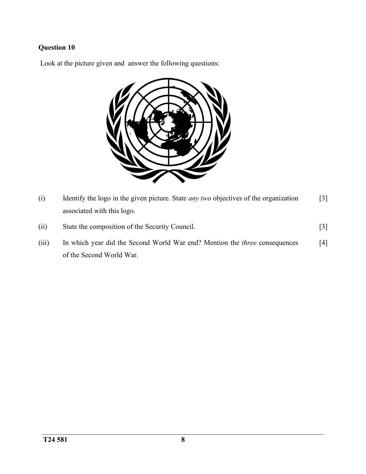 ICSE Class 10 History & Civics (Thailand) 2024 Question Paper - Page 8