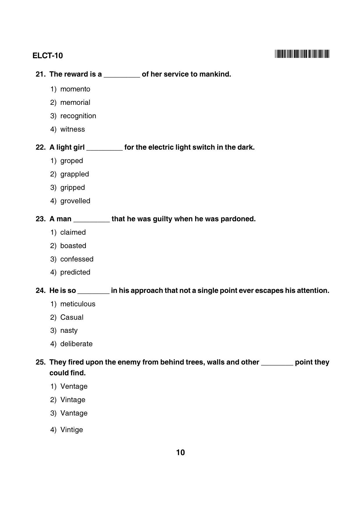 Karnataka NTSE 2016 LCT Question Paper - Page 10