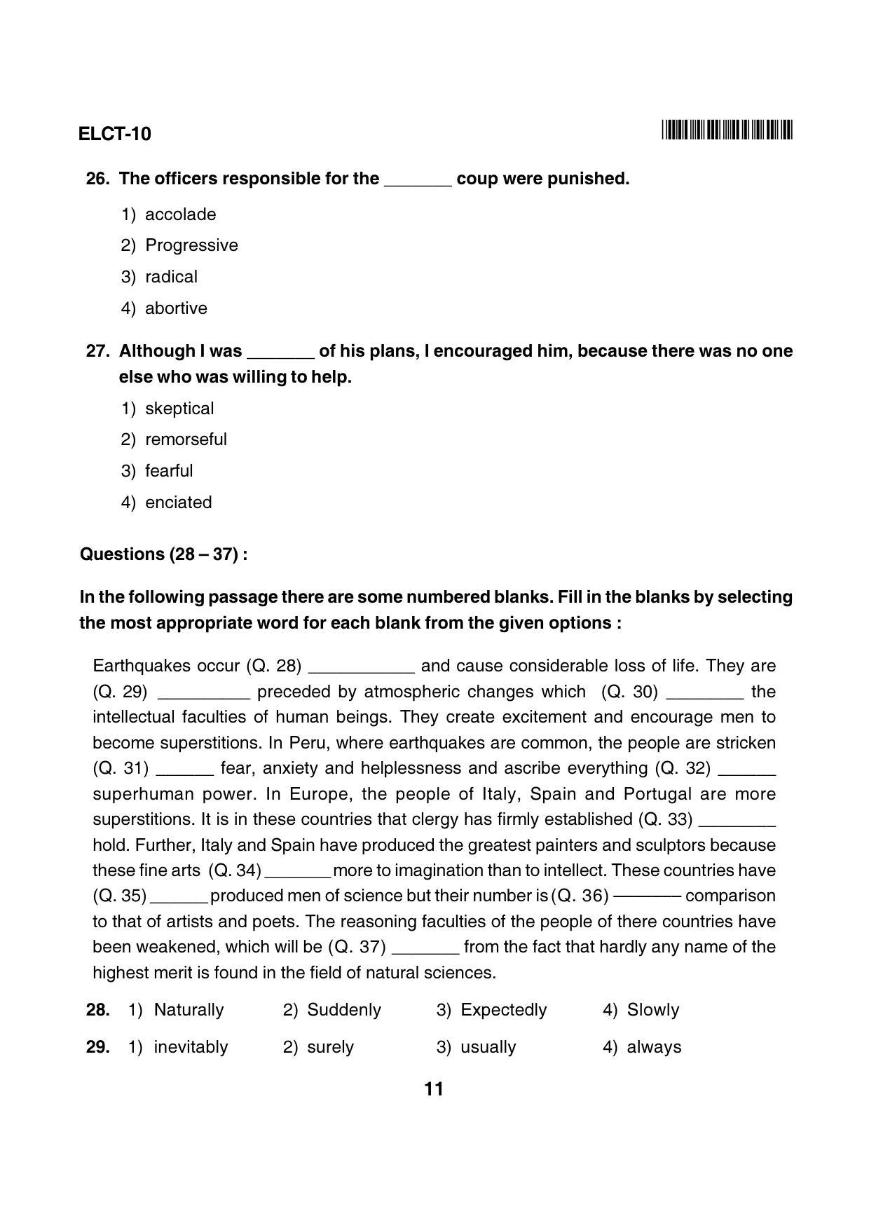 Karnataka NTSE 2016 LCT Question Paper - Page 11