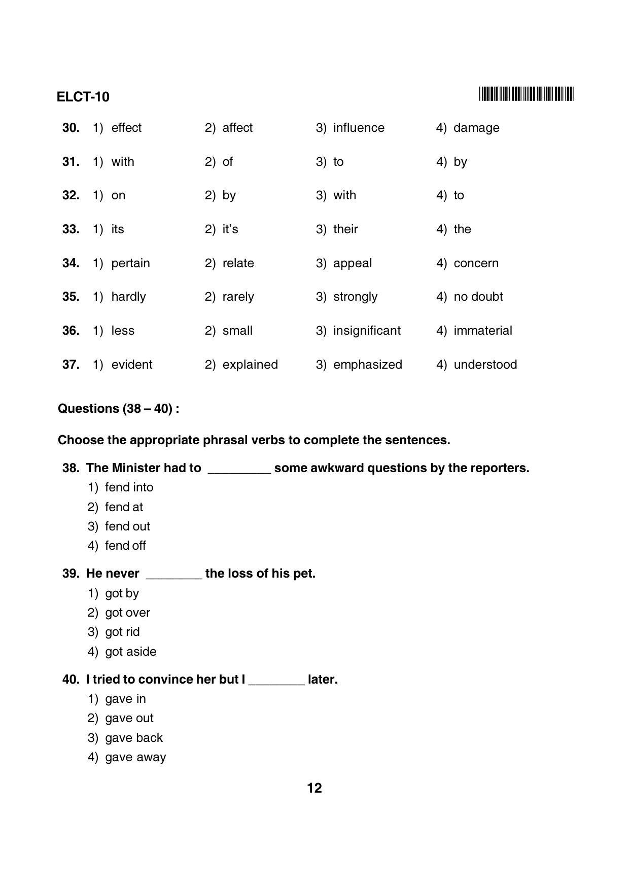 Karnataka NTSE 2016 LCT Question Paper - Page 12