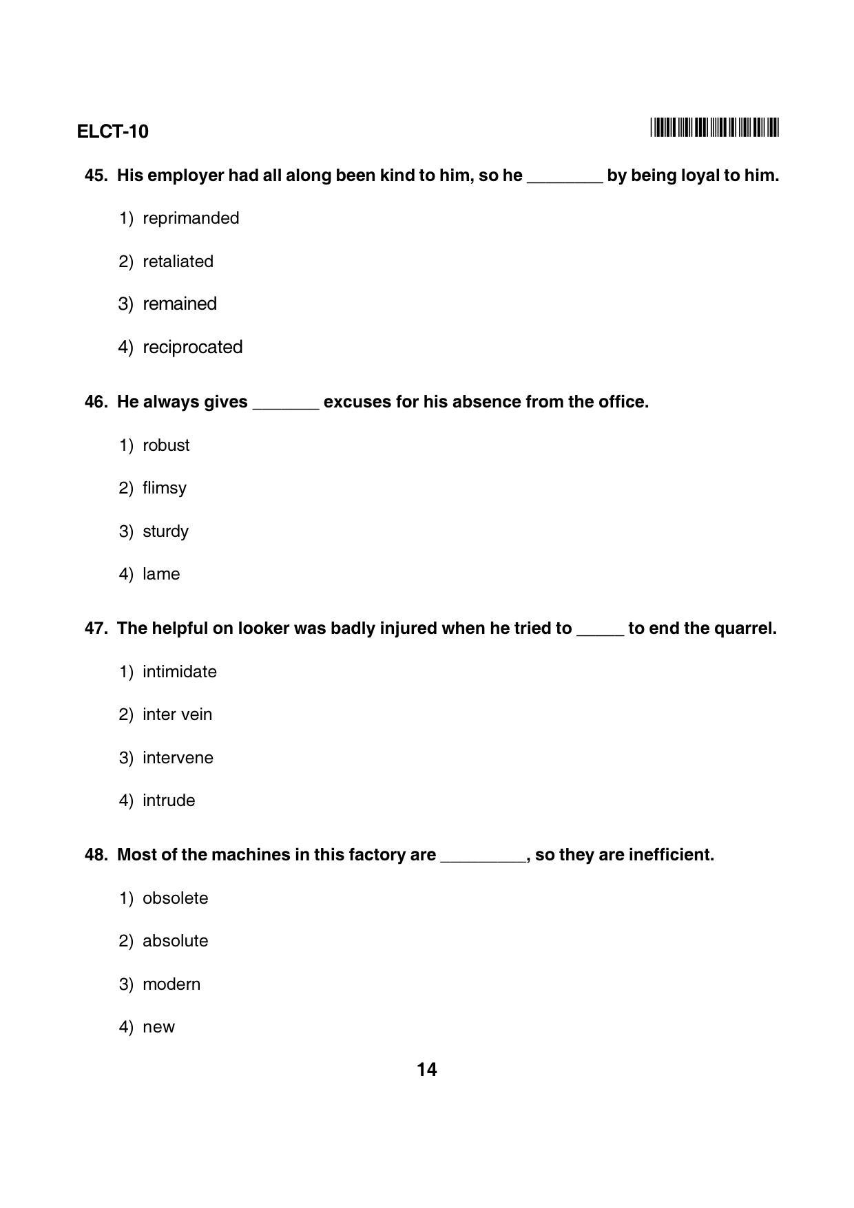 Karnataka NTSE 2016 LCT Question Paper - Page 14