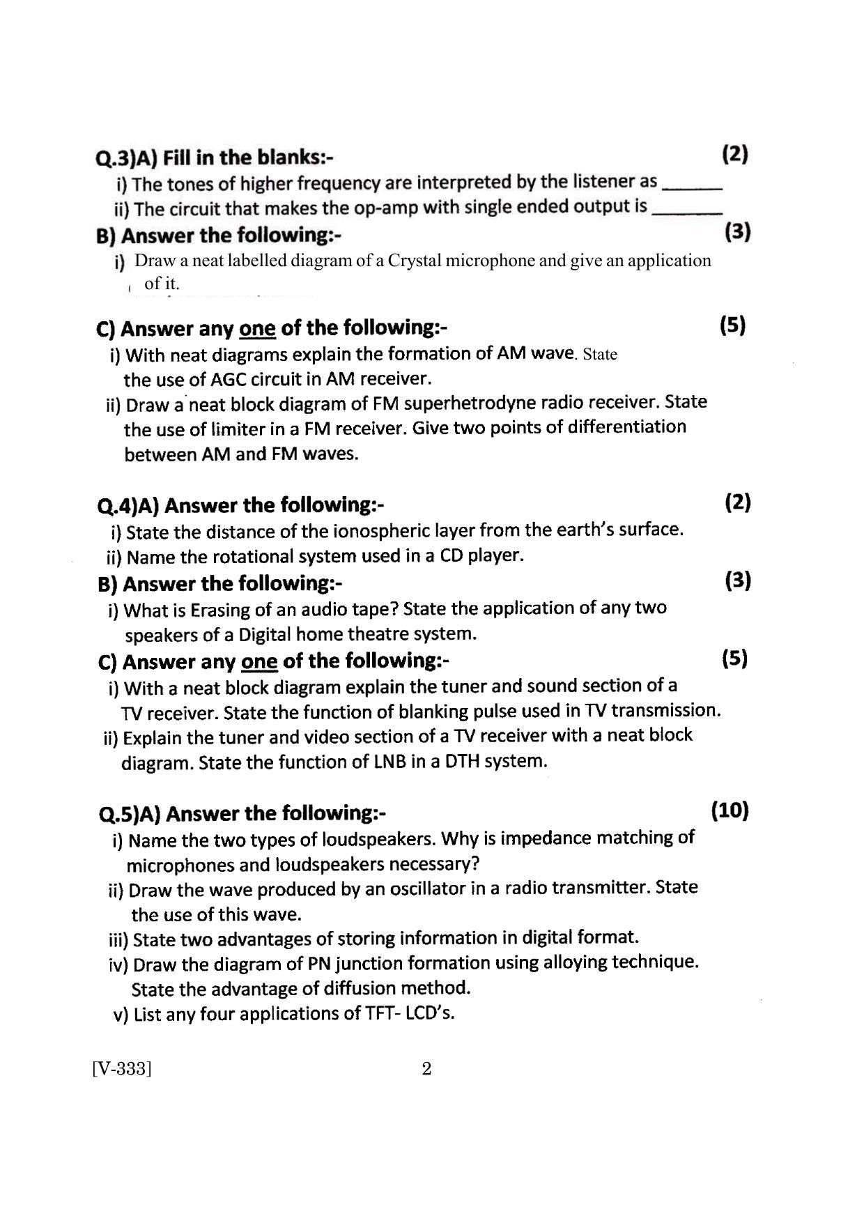 Goa Board Class 12 Applied and Consumer Electronics 2019 (June 2019) Question Paper - Page 2