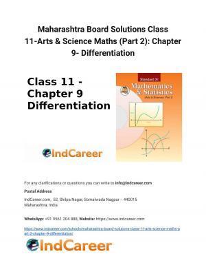 Maharashtra Board Solutions Class 11-Arts & Science Maths (Part 2): Chapter 9- Differentiation