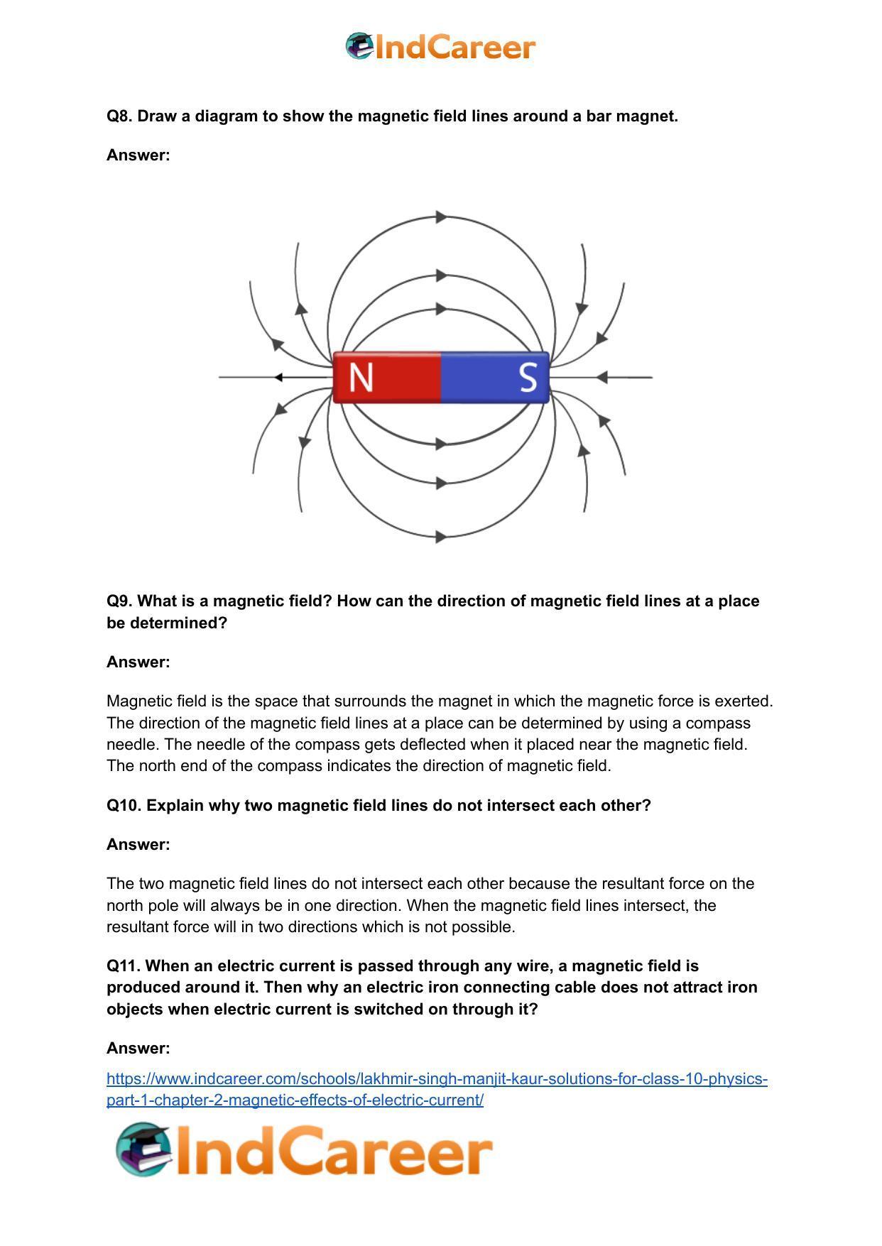 Lakhmir Singh Manjit Kaur Solutions for Class 10 Physics (Part 1) Chapter 2- Magnetic Effects Of Electric Current - Page 4