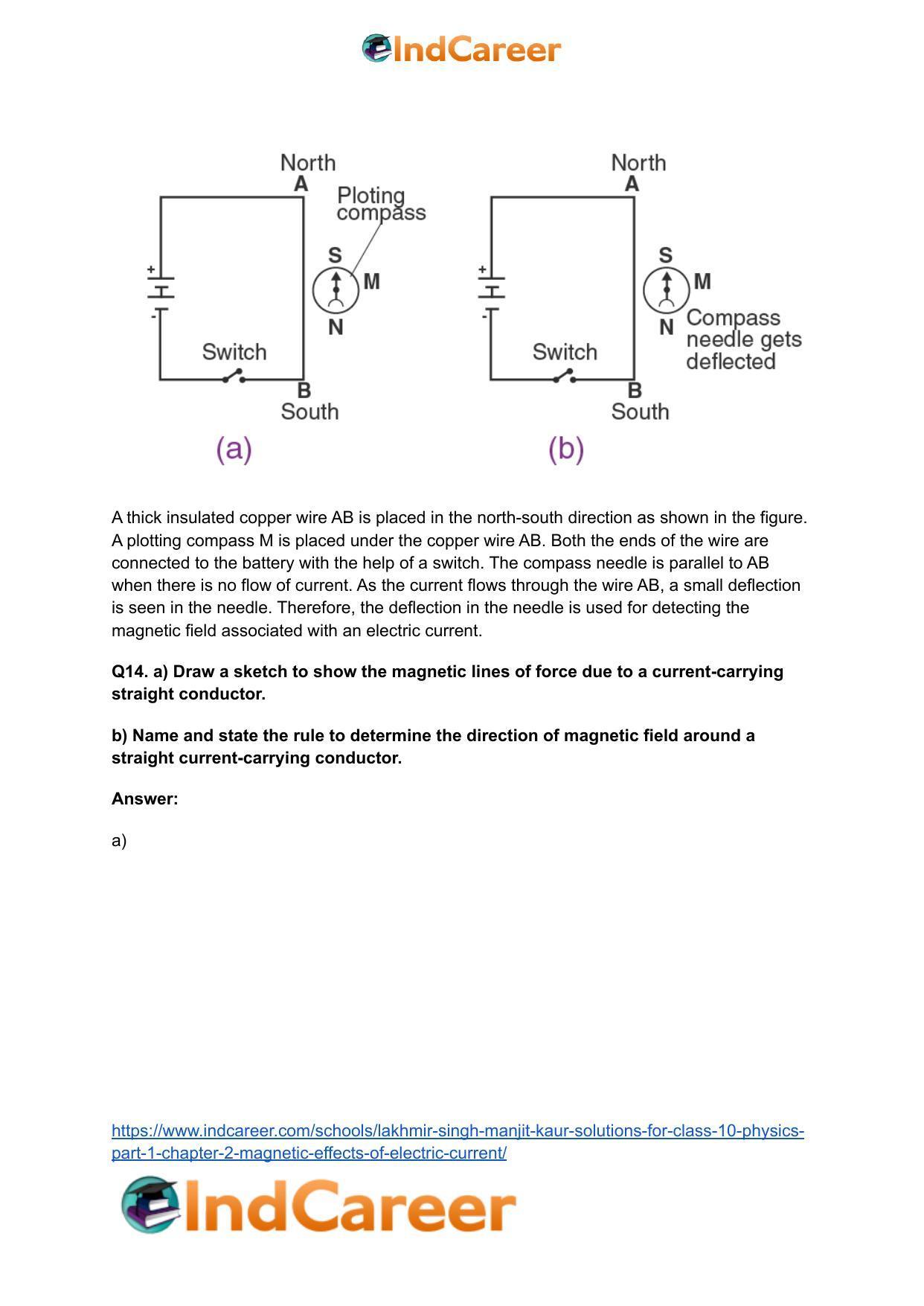 Lakhmir Singh Manjit Kaur Solutions for Class 10 Physics (Part 1) Chapter 2- Magnetic Effects Of Electric Current - Page 12