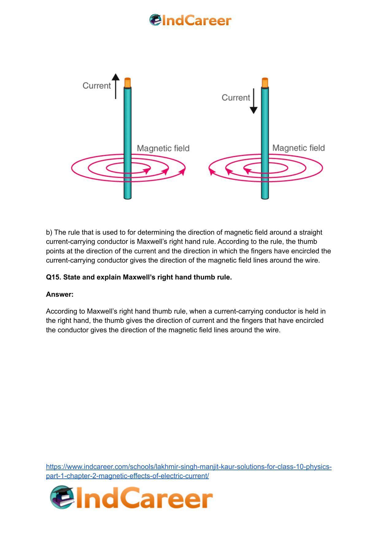 Lakhmir Singh Manjit Kaur Solutions for Class 10 Physics (Part 1) Chapter 2- Magnetic Effects Of Electric Current - Page 13