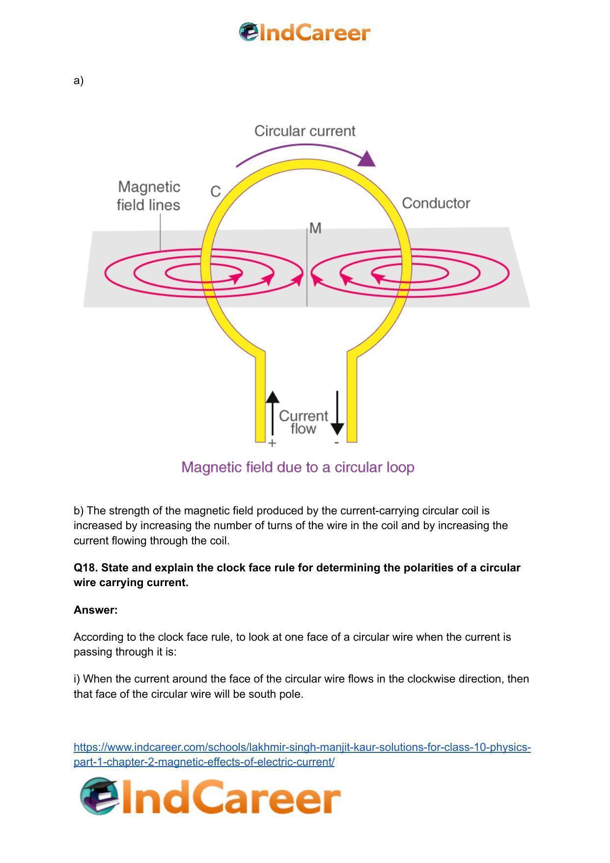 Lakhmir Singh Manjit Kaur Solutions for Class 10 Physics (Part 1) Chapter 2- Magnetic Effects Of Electric Current - Page 15