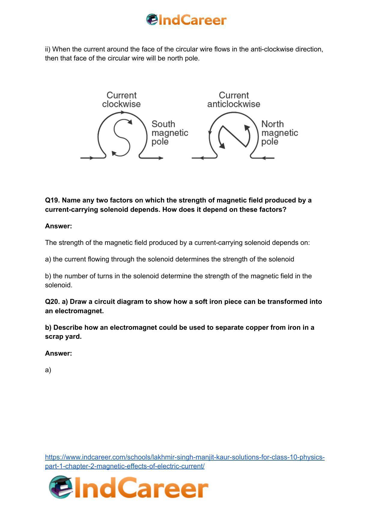 Lakhmir Singh Manjit Kaur Solutions for Class 10 Physics (Part 1) Chapter 2- Magnetic Effects Of Electric Current - Page 16