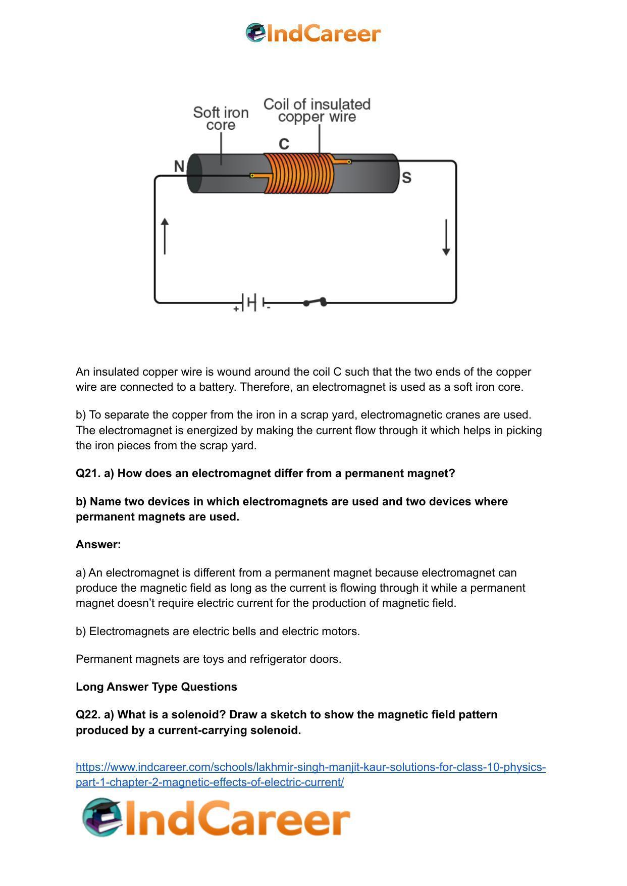 Lakhmir Singh Manjit Kaur Solutions for Class 10 Physics (Part 1) Chapter 2- Magnetic Effects Of Electric Current - Page 17