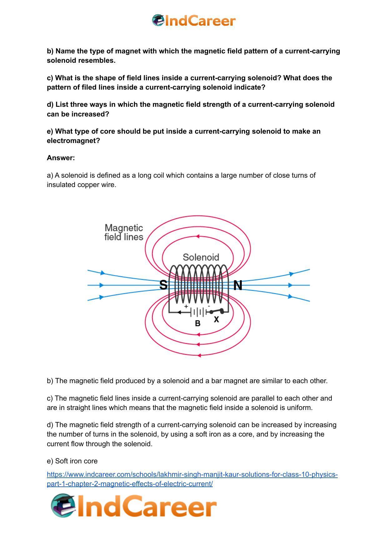 Lakhmir Singh Manjit Kaur Solutions for Class 10 Physics (Part 1) Chapter 2- Magnetic Effects Of Electric Current - Page 18