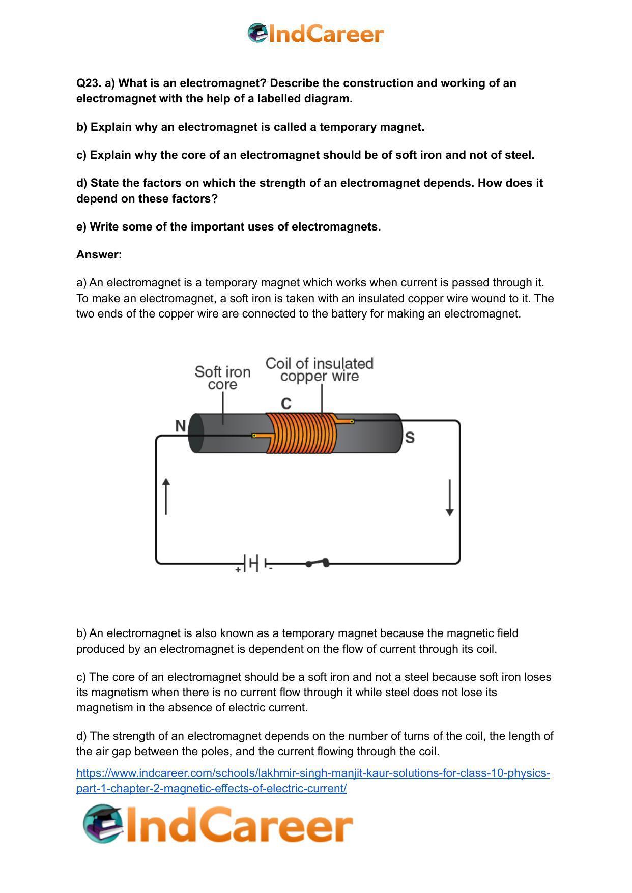 Lakhmir Singh Manjit Kaur Solutions for Class 10 Physics (Part 1) Chapter 2- Magnetic Effects Of Electric Current - Page 19