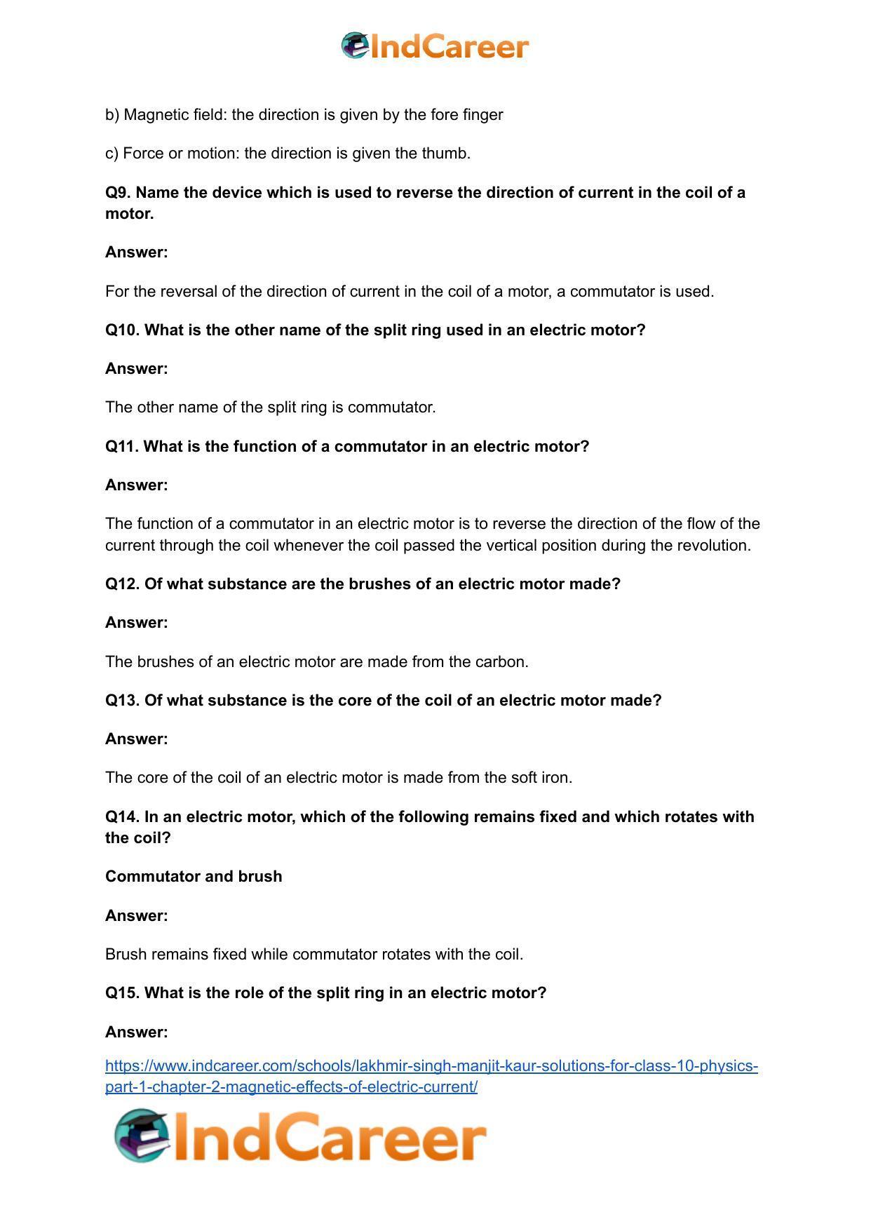 Lakhmir Singh Manjit Kaur Solutions for Class 10 Physics (Part 1) Chapter 2- Magnetic Effects Of Electric Current - Page 26
