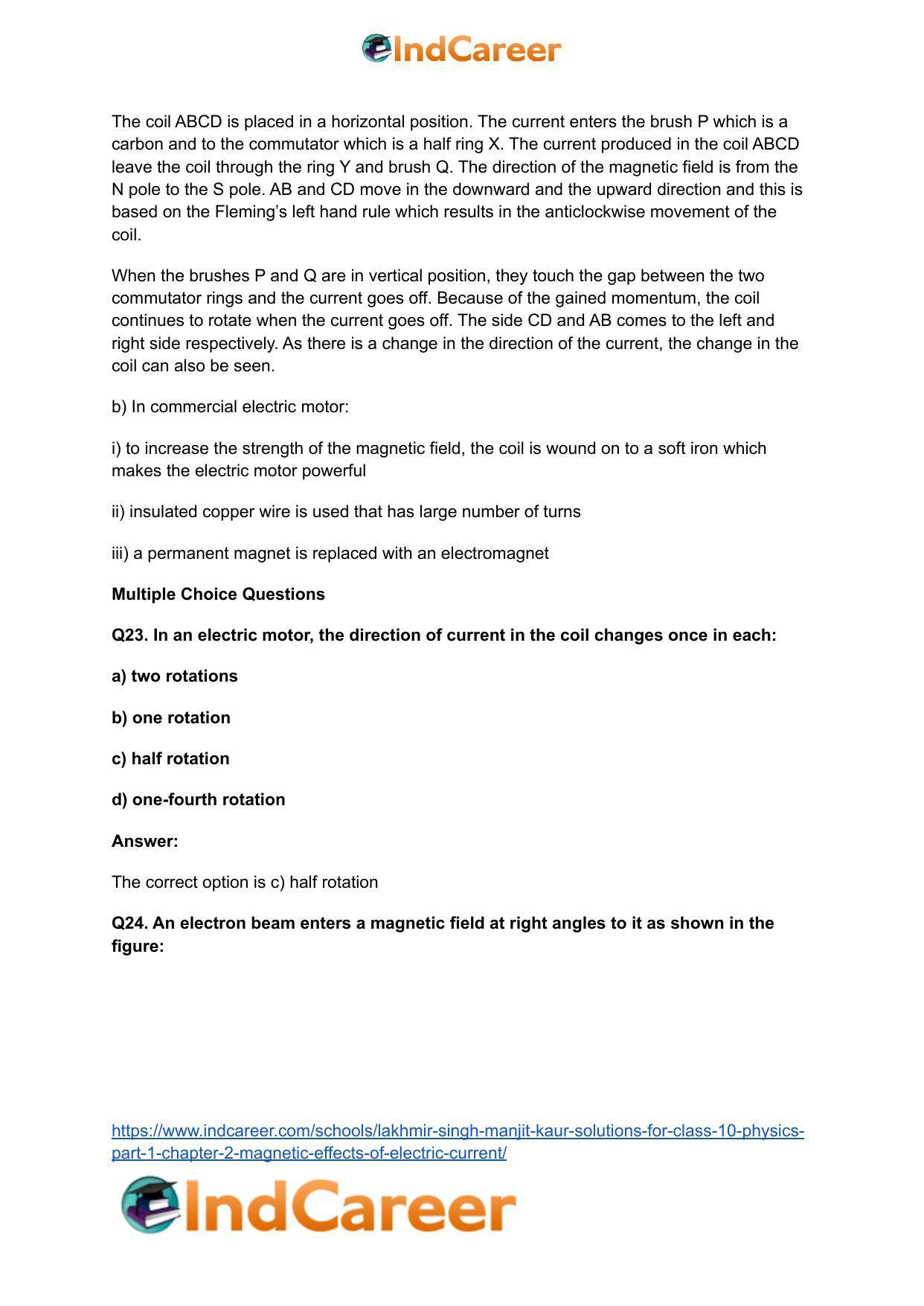 Lakhmir Singh Manjit Kaur Solutions for Class 10 Physics (Part 1) Chapter 2- Magnetic Effects Of Electric Current - Page 31