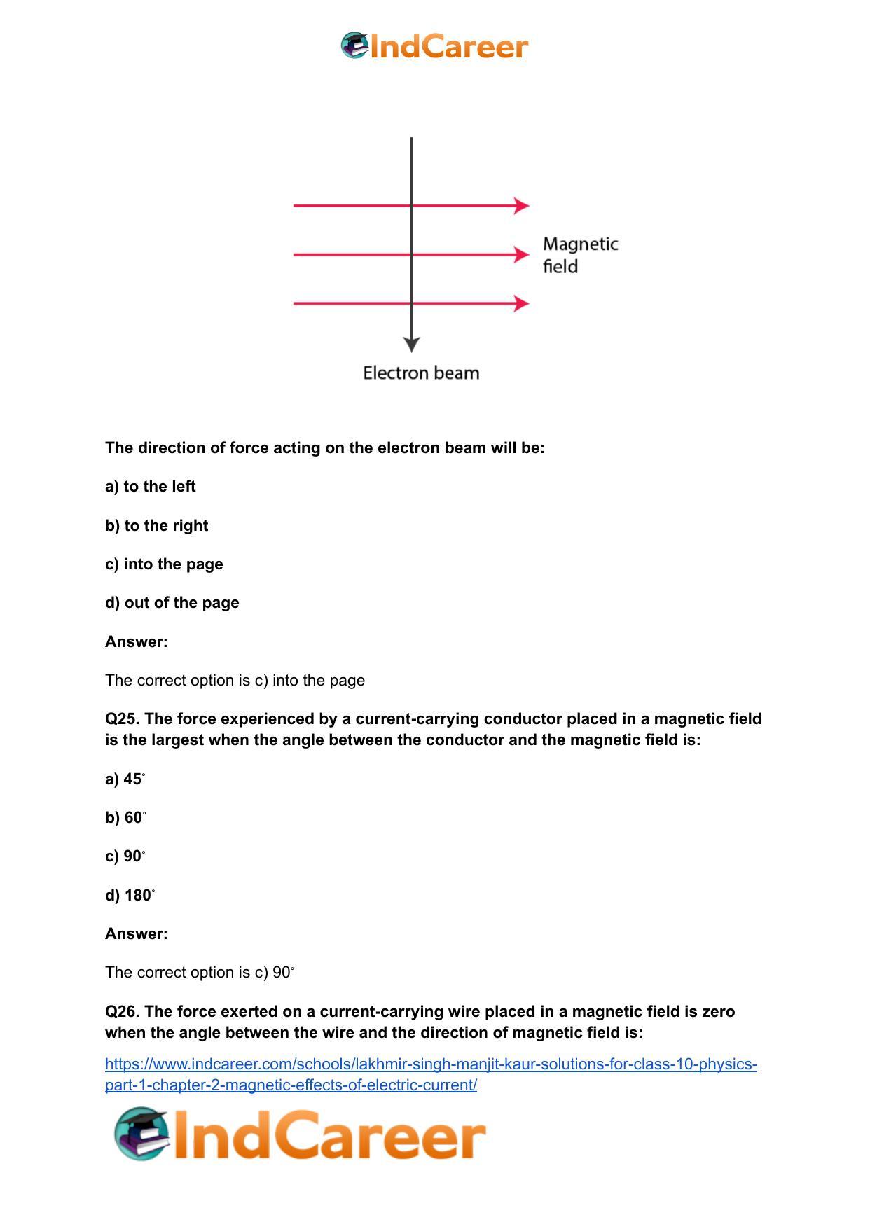 Lakhmir Singh Manjit Kaur Solutions for Class 10 Physics (Part 1) Chapter 2- Magnetic Effects Of Electric Current - Page 32
