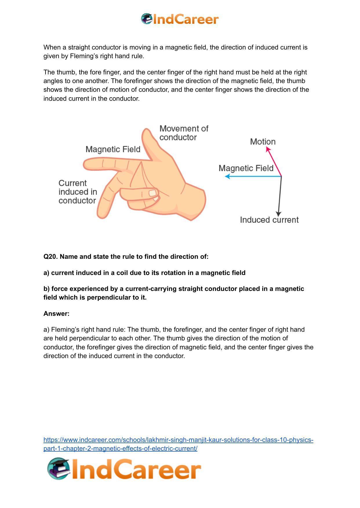 Lakhmir Singh Manjit Kaur Solutions for Class 10 Physics (Part 1) Chapter 2- Magnetic Effects Of Electric Current - Page 39