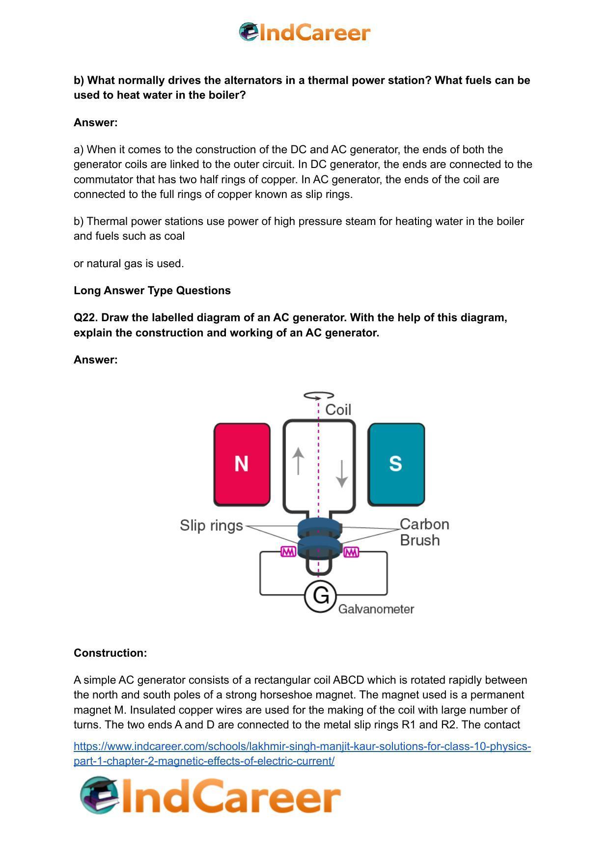Lakhmir Singh Manjit Kaur Solutions for Class 10 Physics (Part 1) Chapter 2- Magnetic Effects Of Electric Current - Page 41