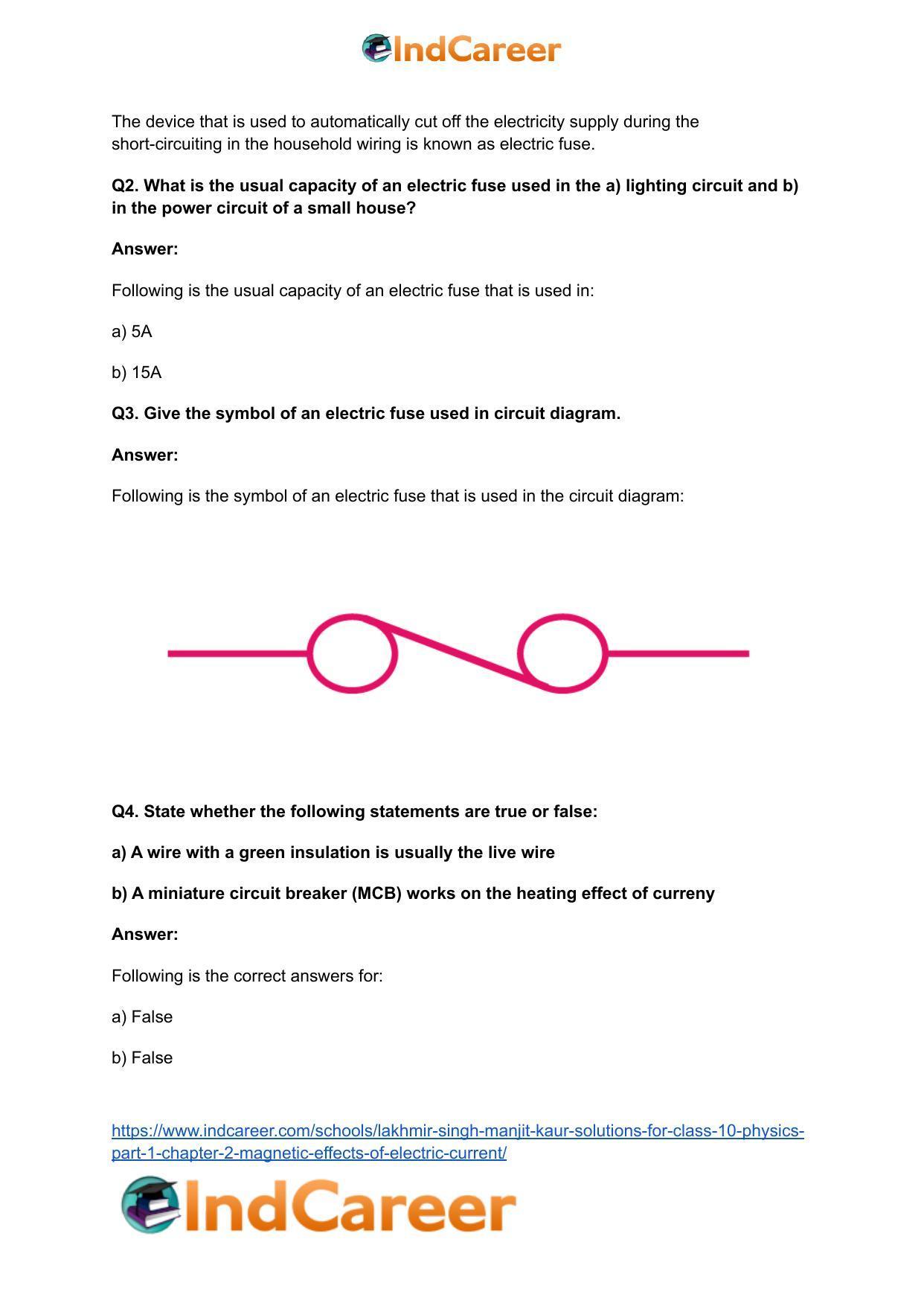 Lakhmir Singh Manjit Kaur Solutions for Class 10 Physics (Part 1) Chapter 2- Magnetic Effects Of Electric Current - Page 48