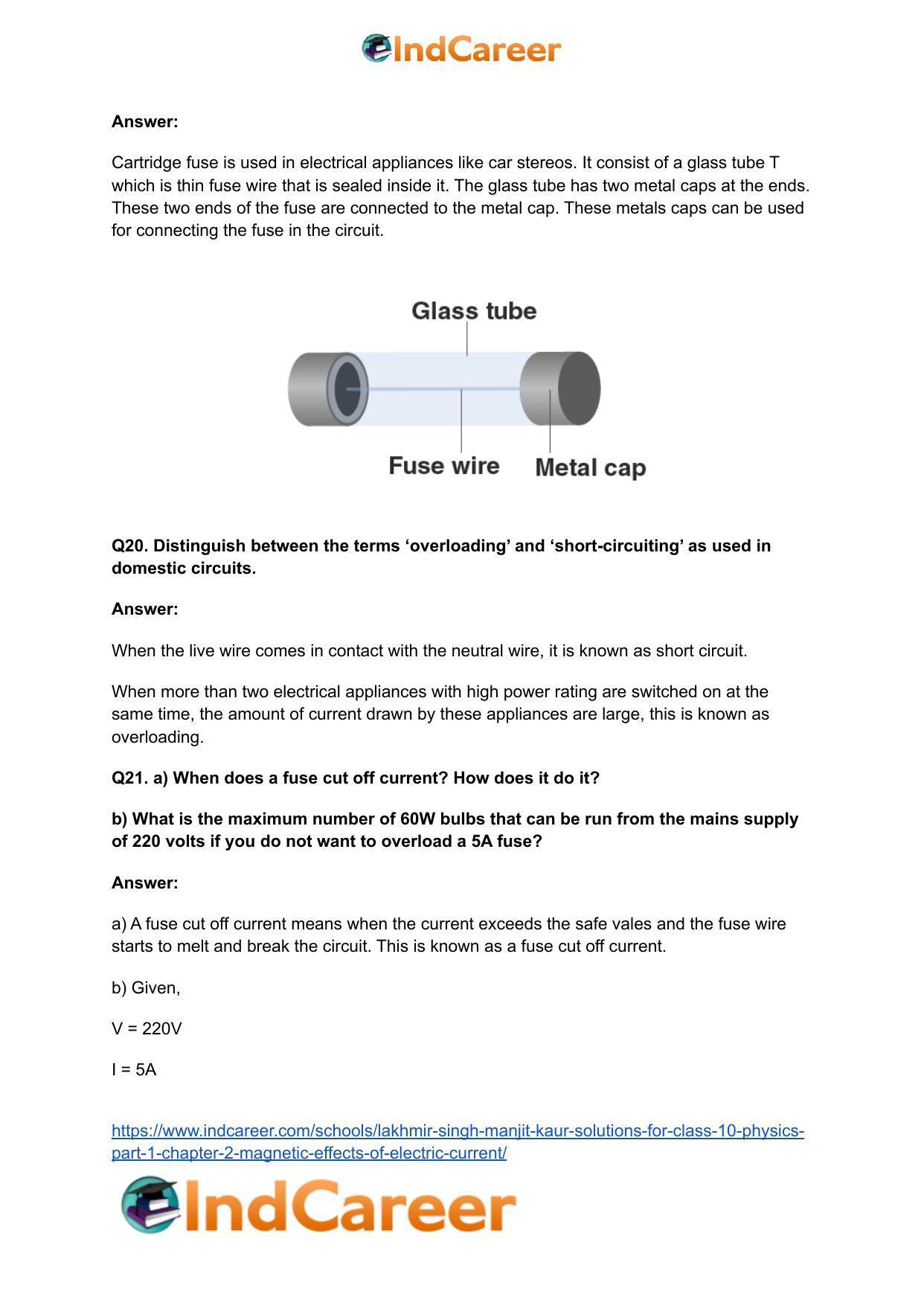 Lakhmir Singh Manjit Kaur Solutions for Class 10 Physics (Part 1) Chapter 2- Magnetic Effects Of Electric Current - Page 52
