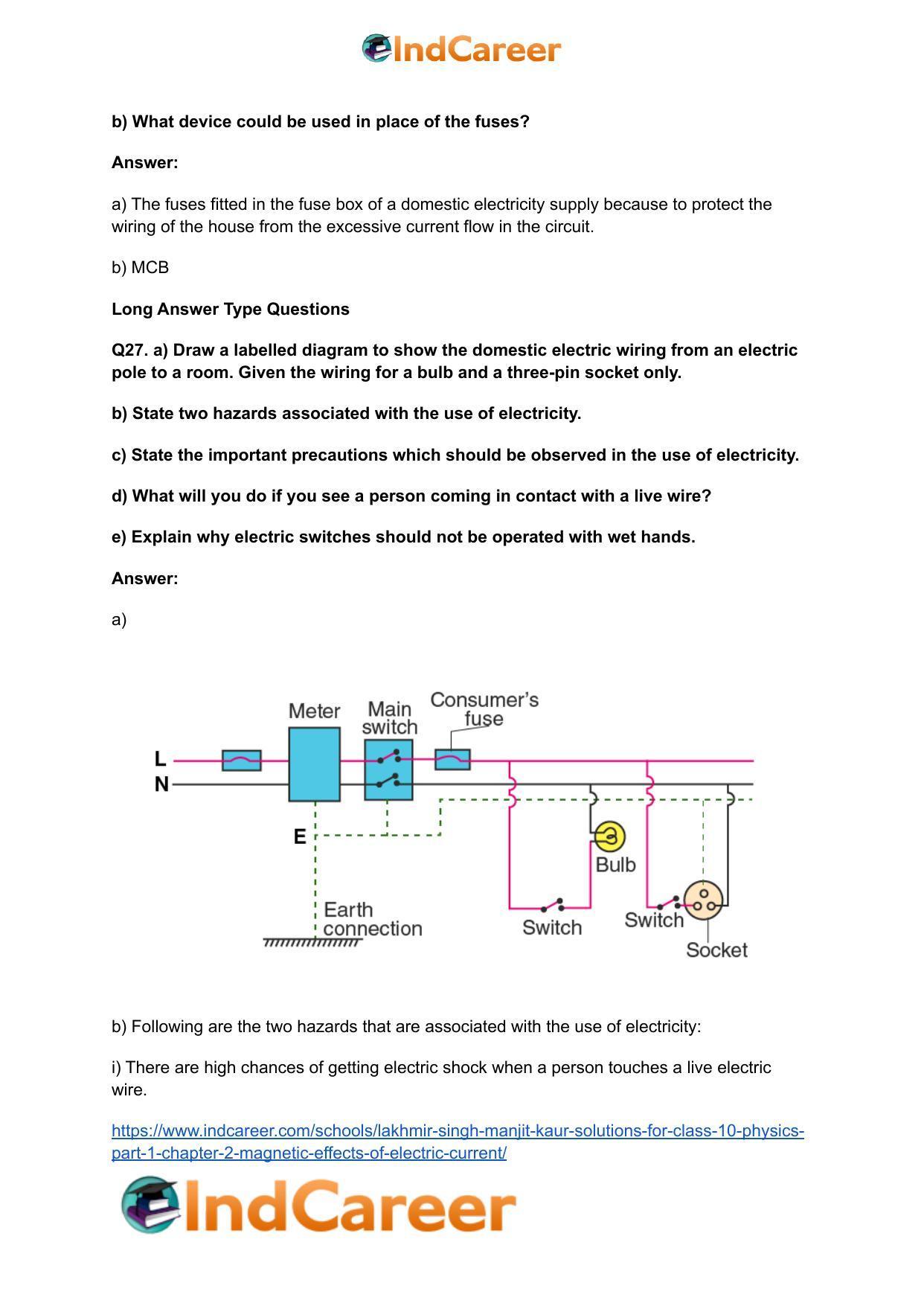 Lakhmir Singh Manjit Kaur Solutions for Class 10 Physics (Part 1) Chapter 2- Magnetic Effects Of Electric Current - Page 55