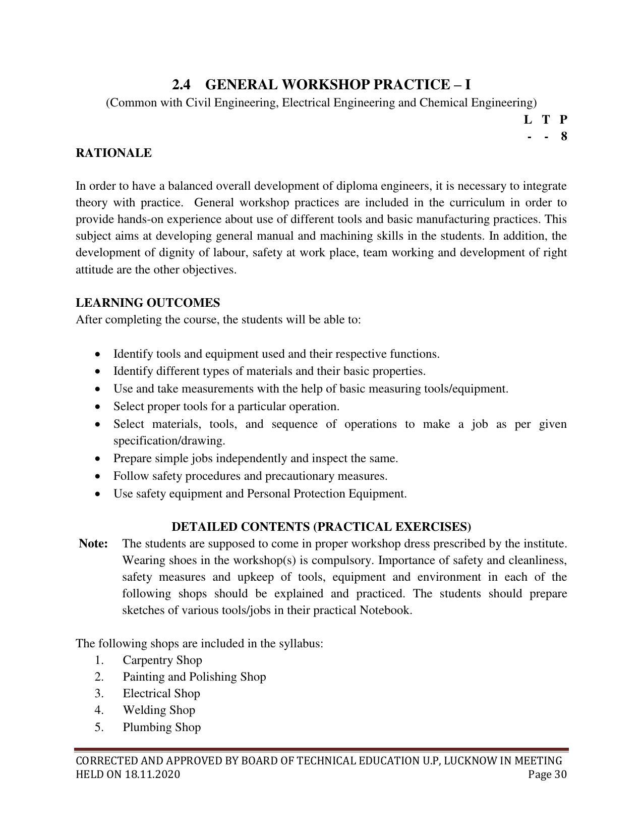 SYLLABUS FOR FIRST SEMESTER SESSION (2020-2021) - SIX SEMESTER DIPLOMA COURSE IN INTERIOR DECORATION AND DESIGN - Page 30