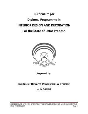 SYLLABUS FOR FIRST SEMESTER SESSION (2020-2021) - SIX SEMESTER DIPLOMA COURSE IN INTERIOR DECORATION AND DESIGN