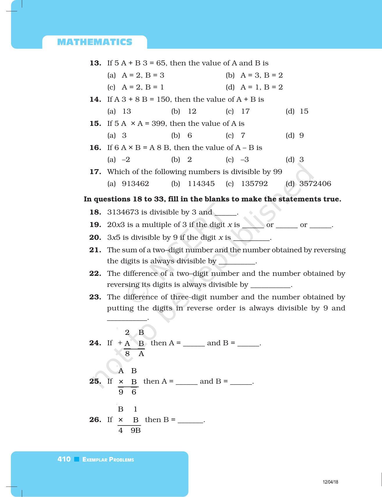 NCERT Exemplar Book for Class 8 Maths: Chapter 13- Playing with Numbers - Page 6