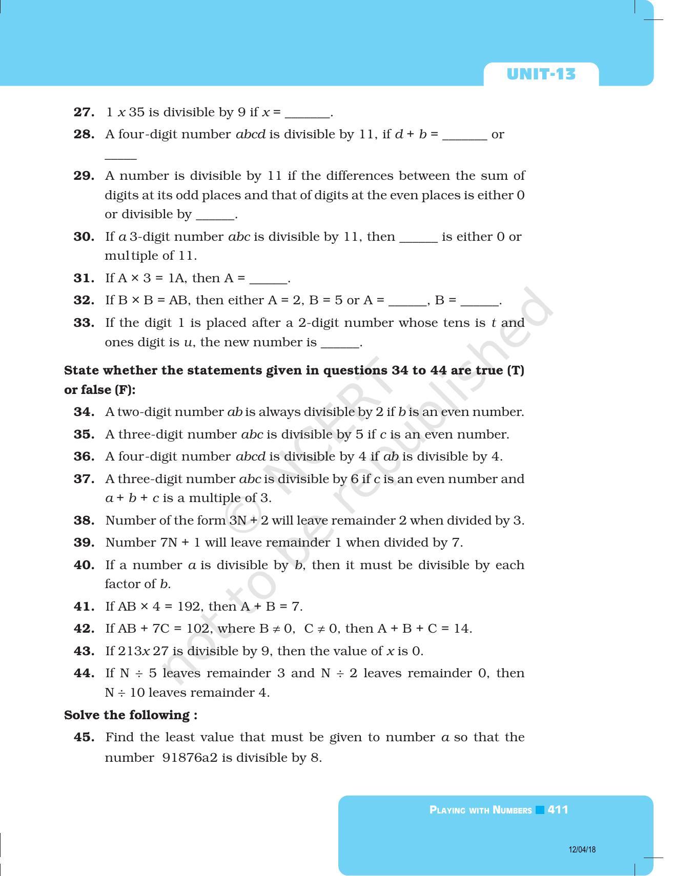 NCERT Exemplar Book for Class 8 Maths: Chapter 13- Playing with Numbers - Page 7