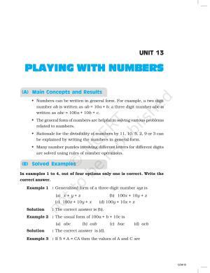 NCERT Exemplar Book for Class 8 Maths: Chapter 13- Playing with Numbers