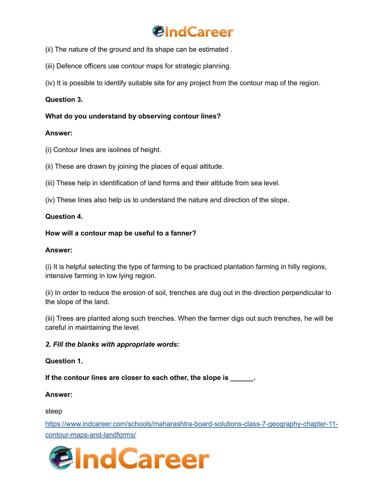 Maharashtra Board Solutions Class 7-Geography: Chapter 11- Contour Maps and Landforms - Page 3