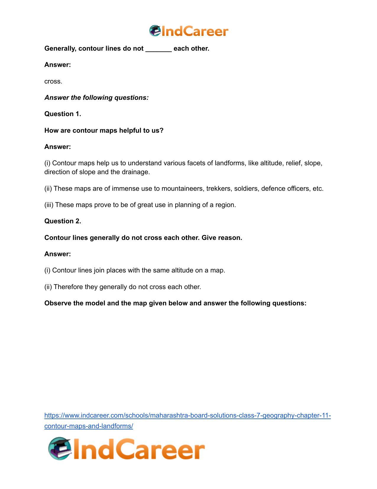 Maharashtra Board Solutions Class 7-Geography: Chapter 11- Contour Maps and Landforms - Page 11
