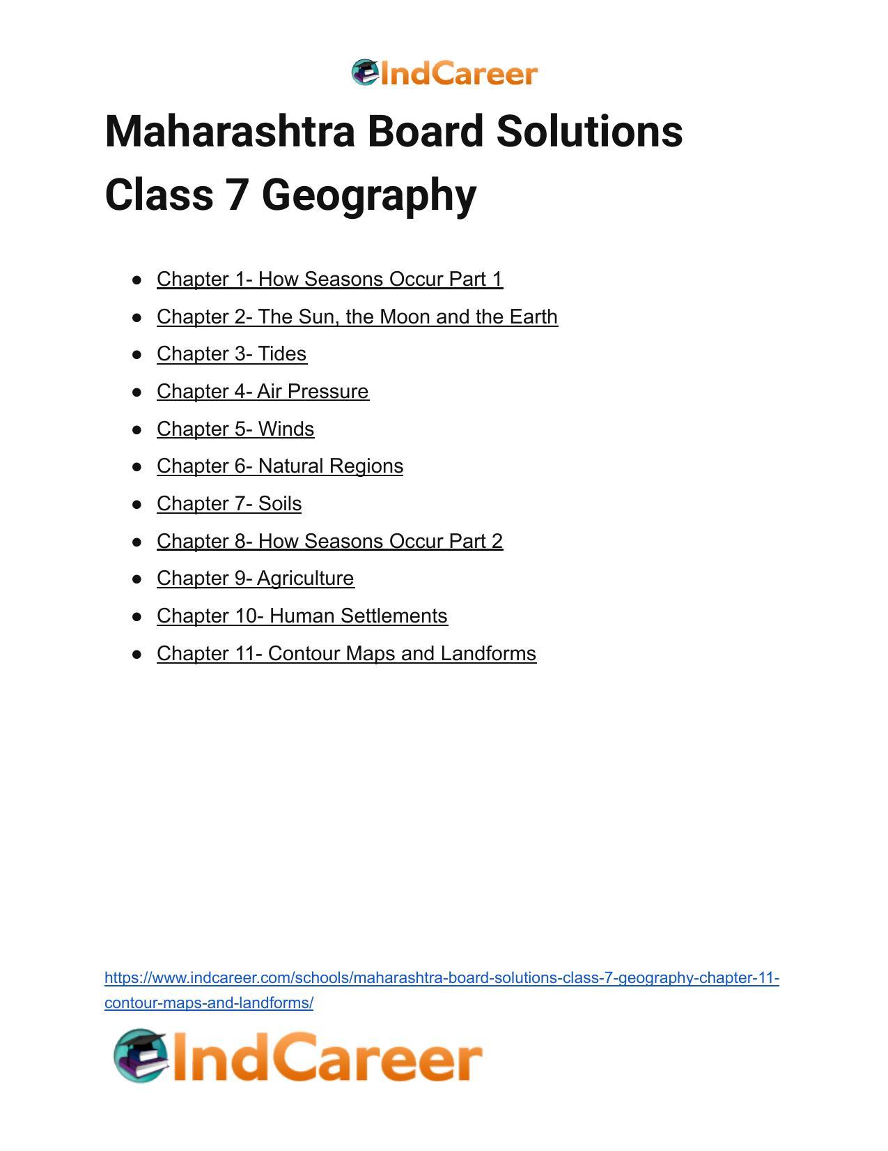 Maharashtra Board Solutions Class 7-Geography: Chapter 11- Contour Maps and Landforms - Page 15