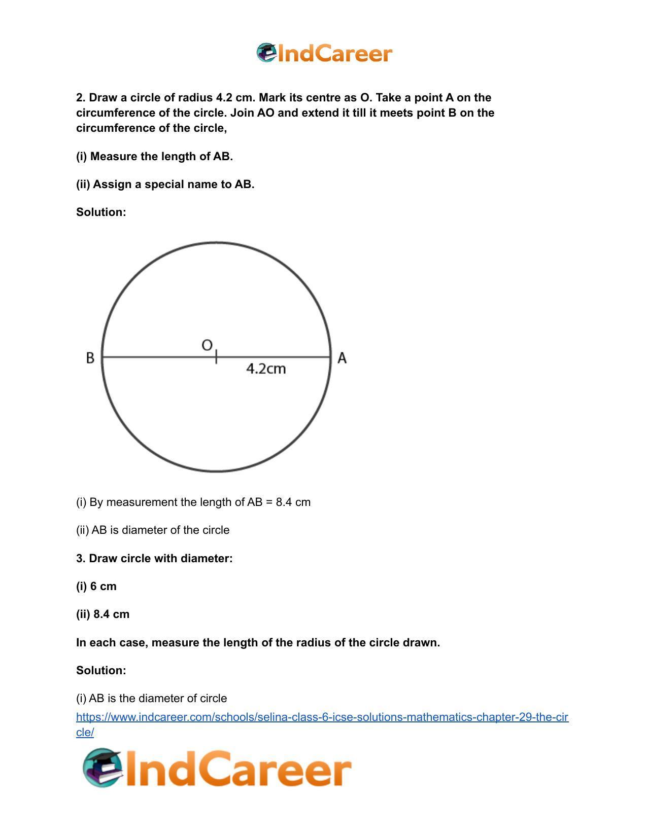 Selina Class 6 ICSE Solutions Mathematics : Chapter 29- The Circle - Page 4