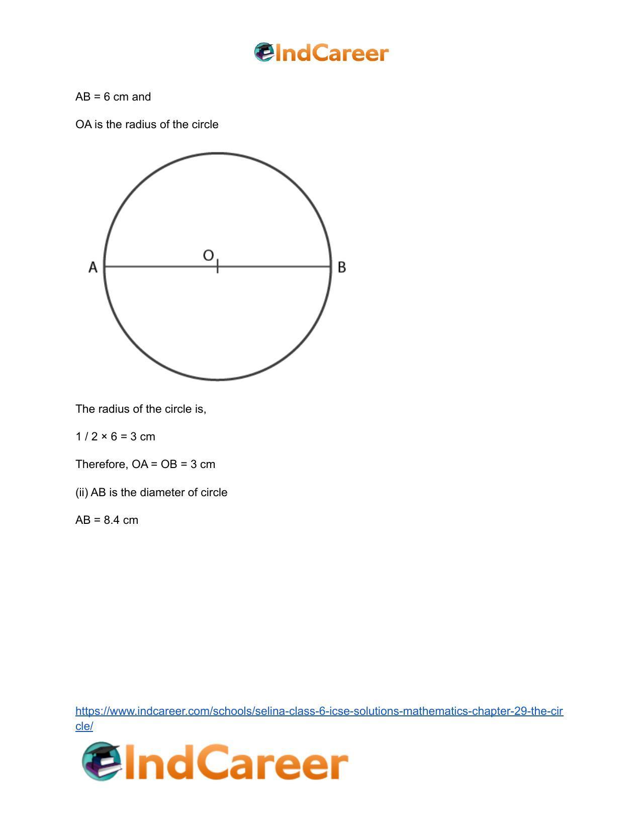 Selina Class 6 ICSE Solutions Mathematics : Chapter 29- The Circle - Page 5