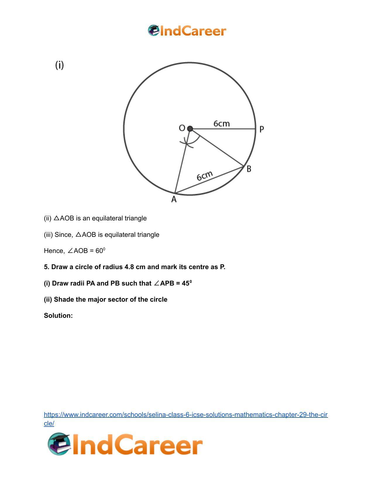 Selina Class 6 ICSE Solutions Mathematics : Chapter 29- The Circle - Page 7